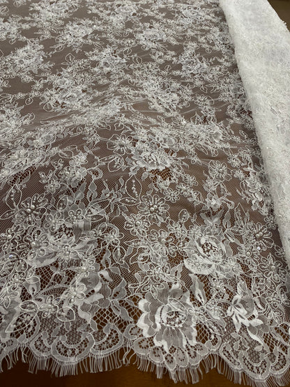 Beaded Chantily Lace