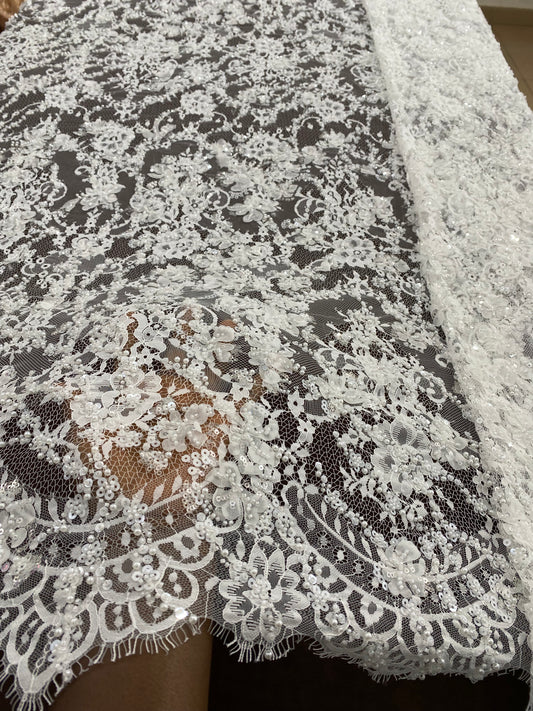 3d Beaded Chantilly Lace