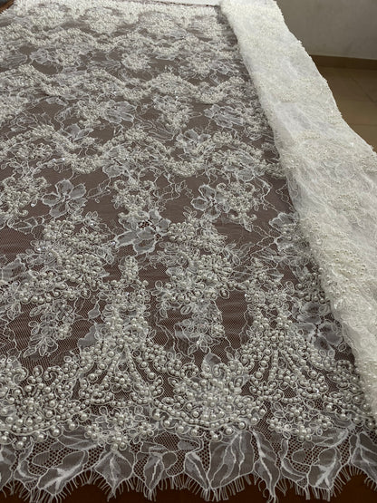 Beaded Chantily Lace