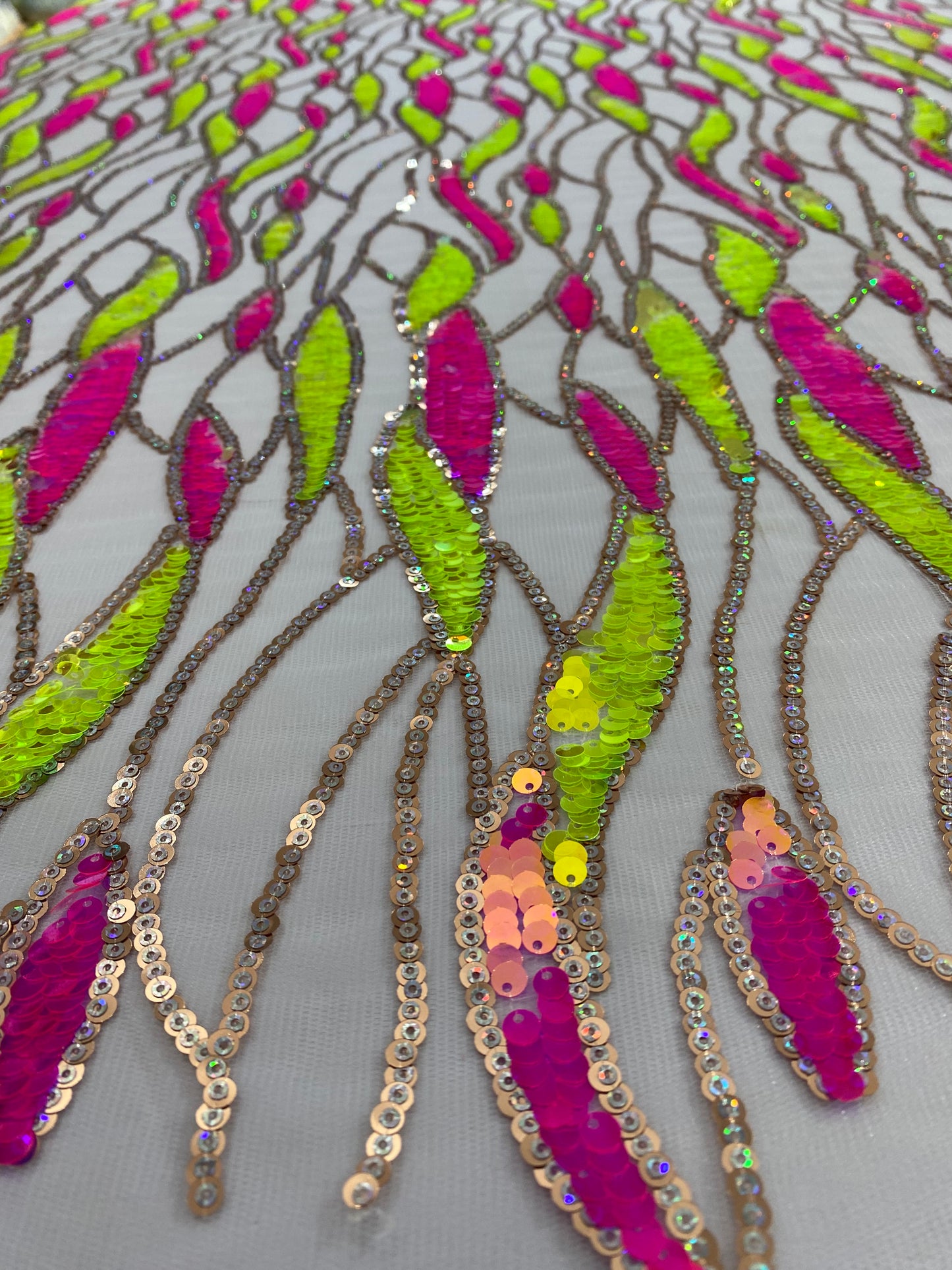 Multicolored Sequins Fabric