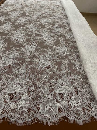 Beaded Chantily Lace