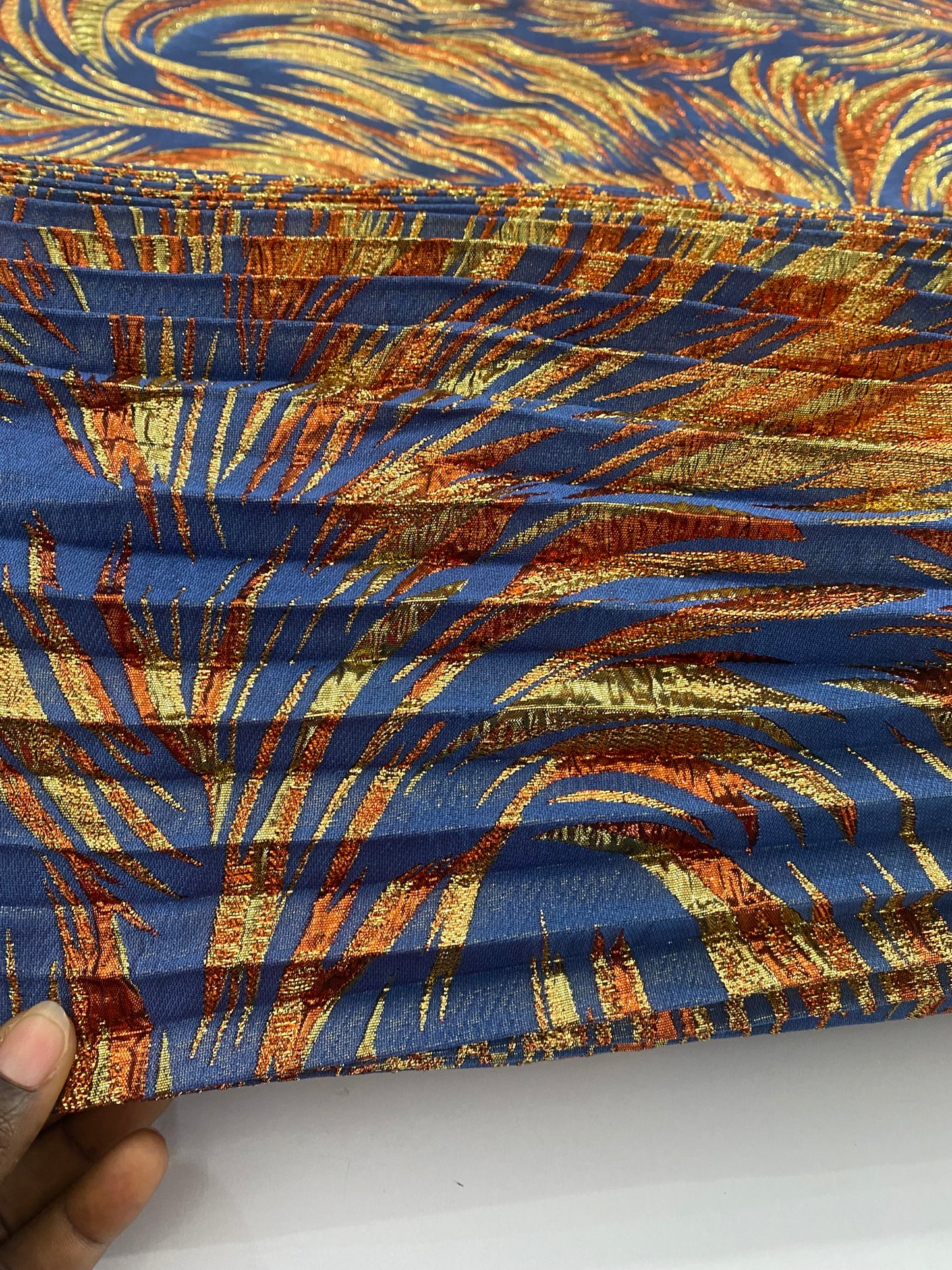 Pleated And Plain Brocade