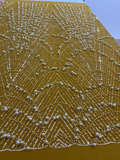 Beaded Lace with Bold Pearls