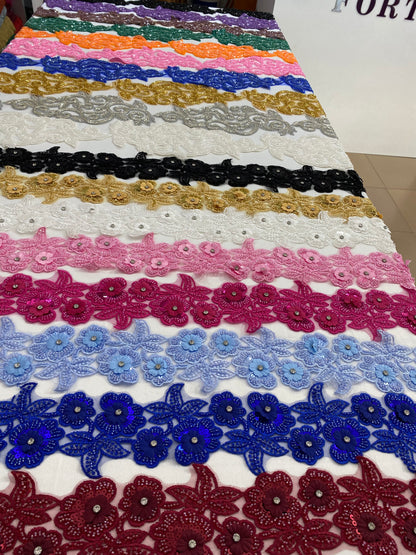 2D Beaded Embroidery Trimmings