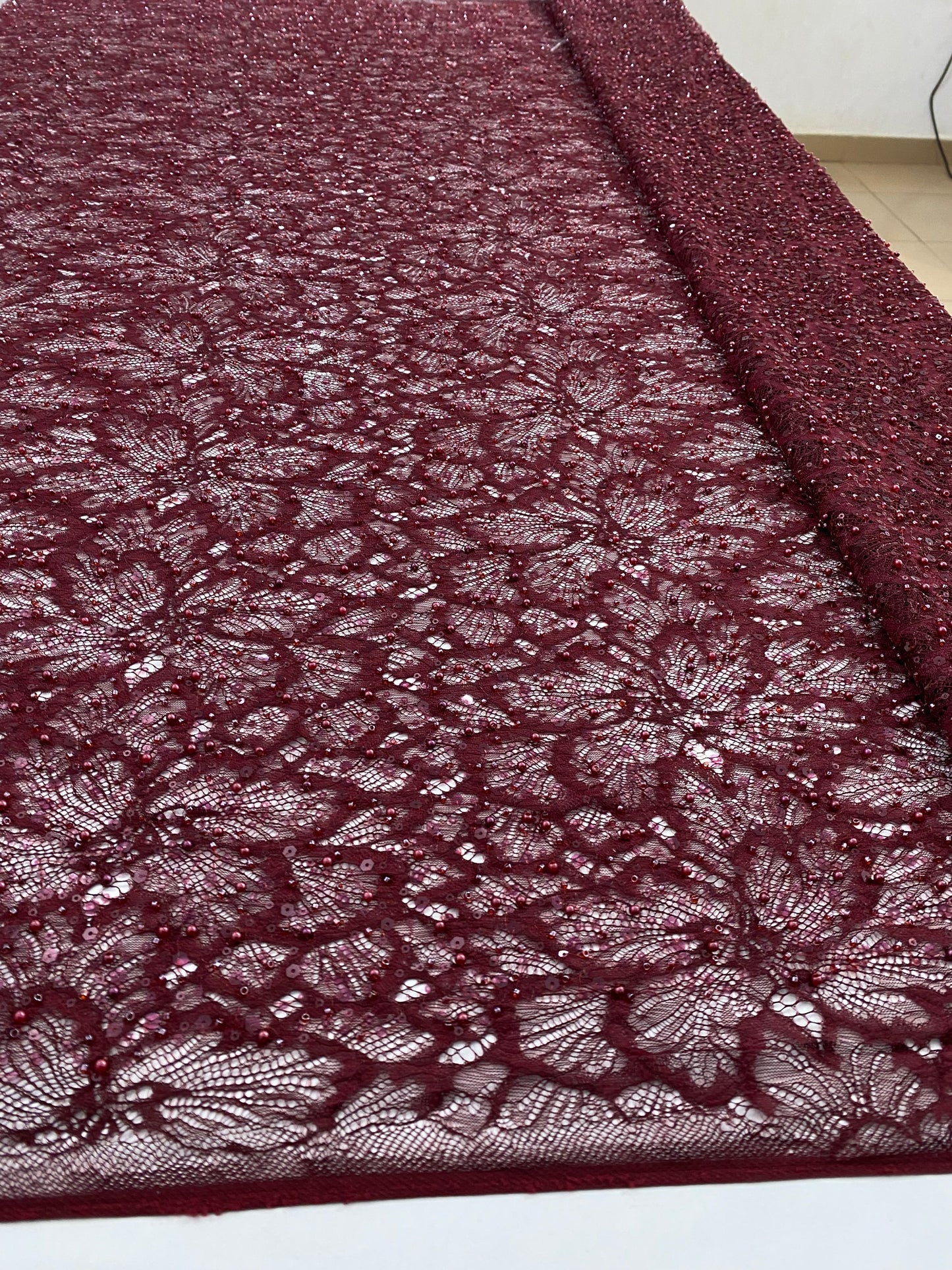 Beaded Chantily Lace