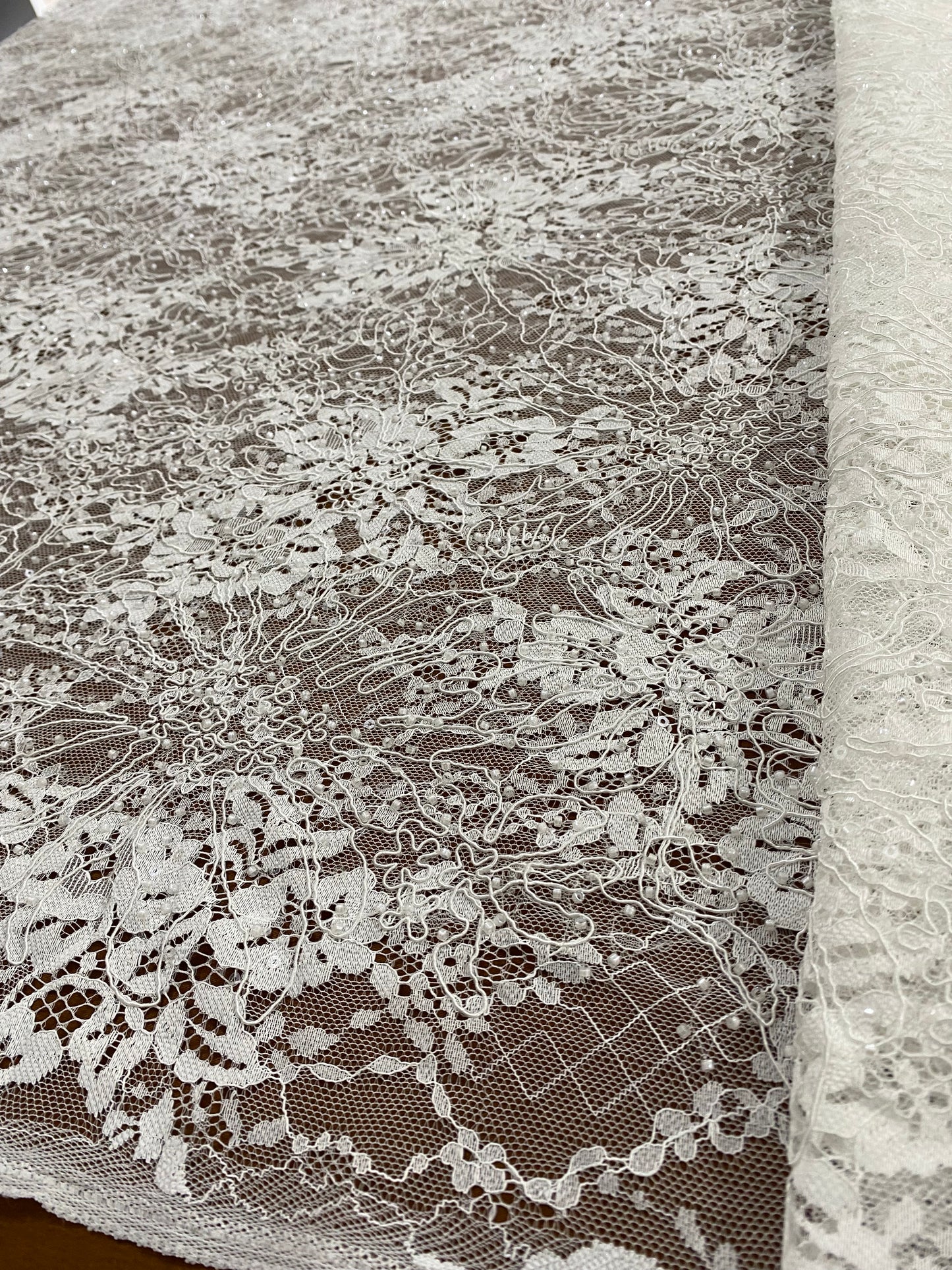 Beaded Chantily Lace