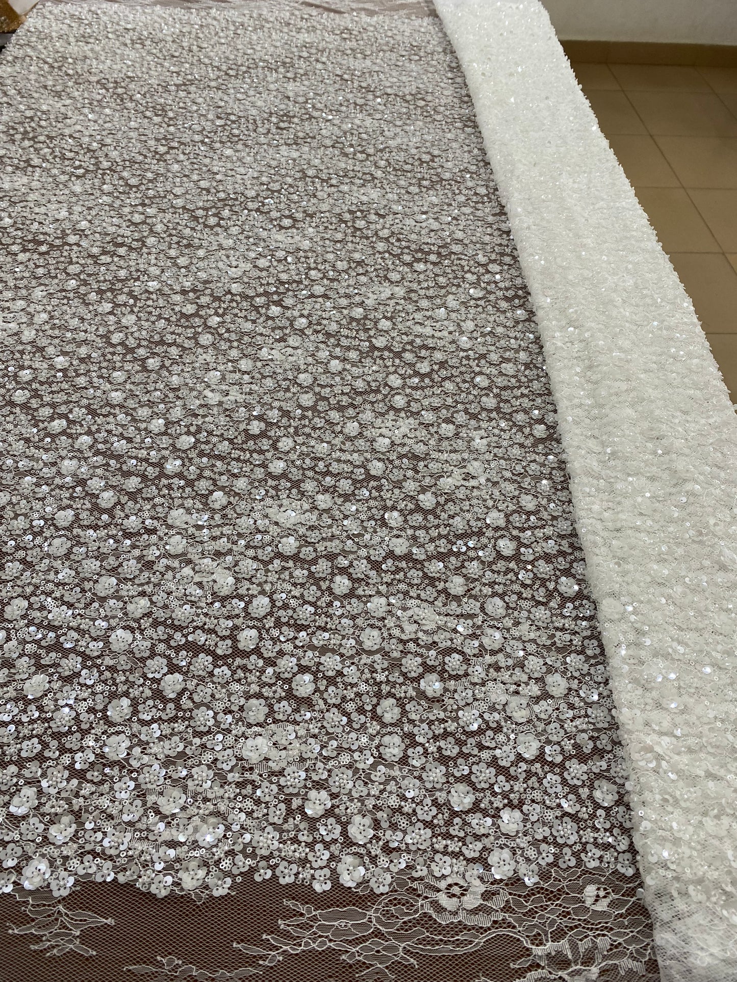 Beaded Chantily Lace