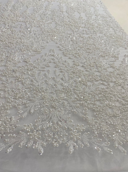 Beaded Lace with Pearls