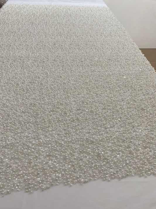 Beaded Lace with Bold Pearls