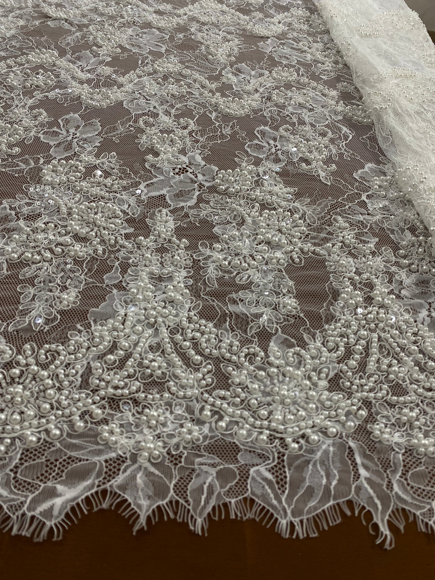 Beaded Chantily Lace