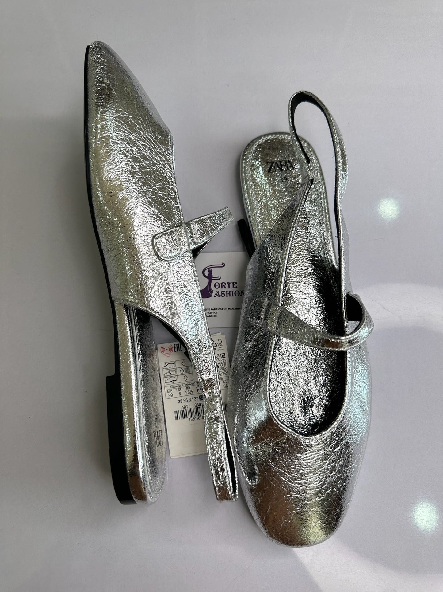 METALLIC SILVER BALLERINAS