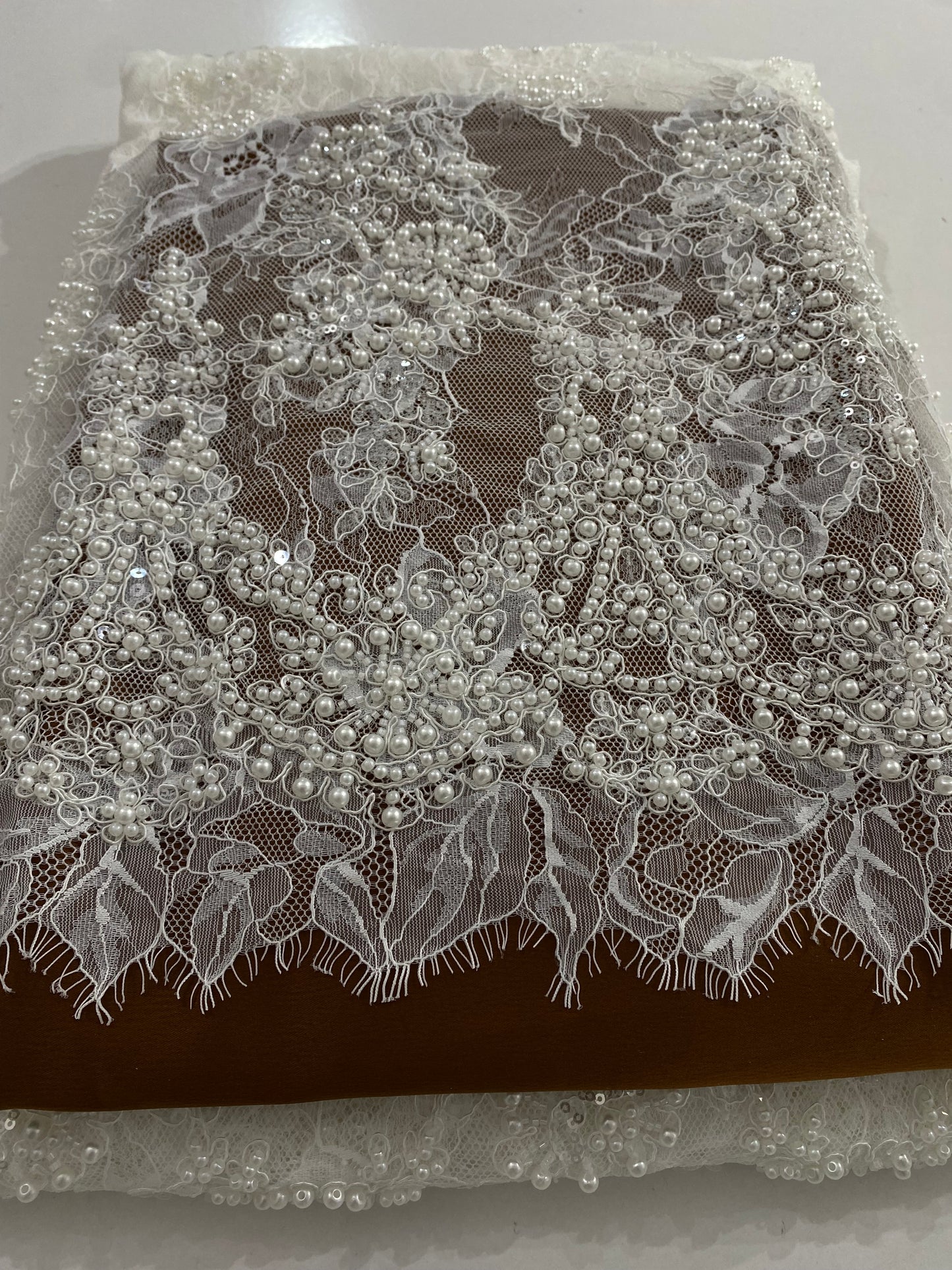 Beaded Chantily Lace