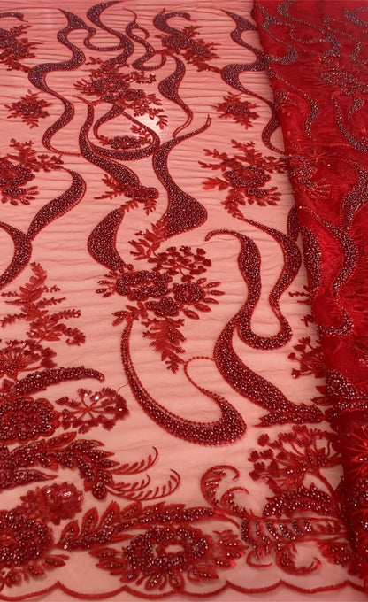 Red Beaded Lace