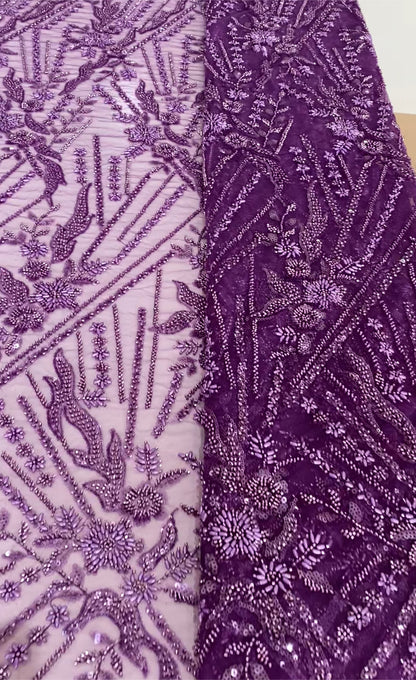 Purple Beaded Lace