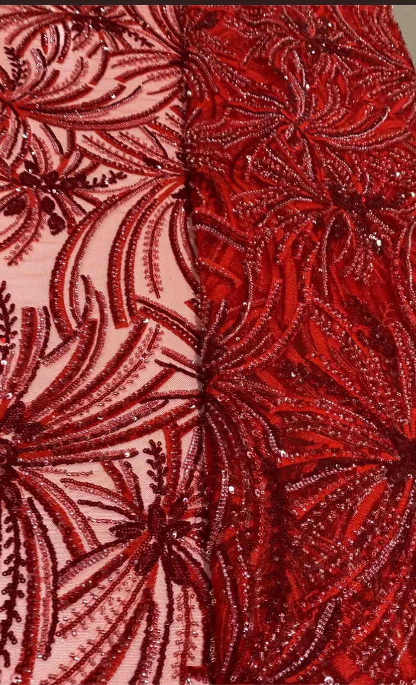 Red Beaded Lace