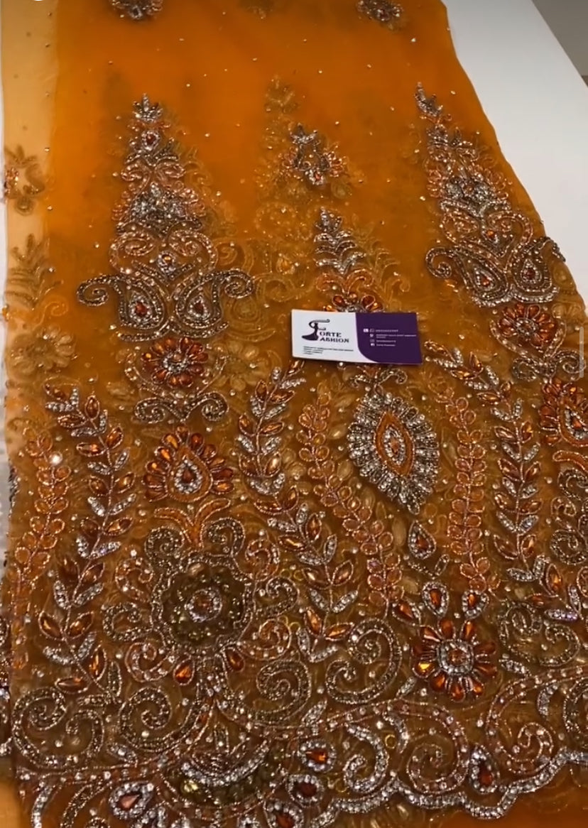 Orange Border Lace