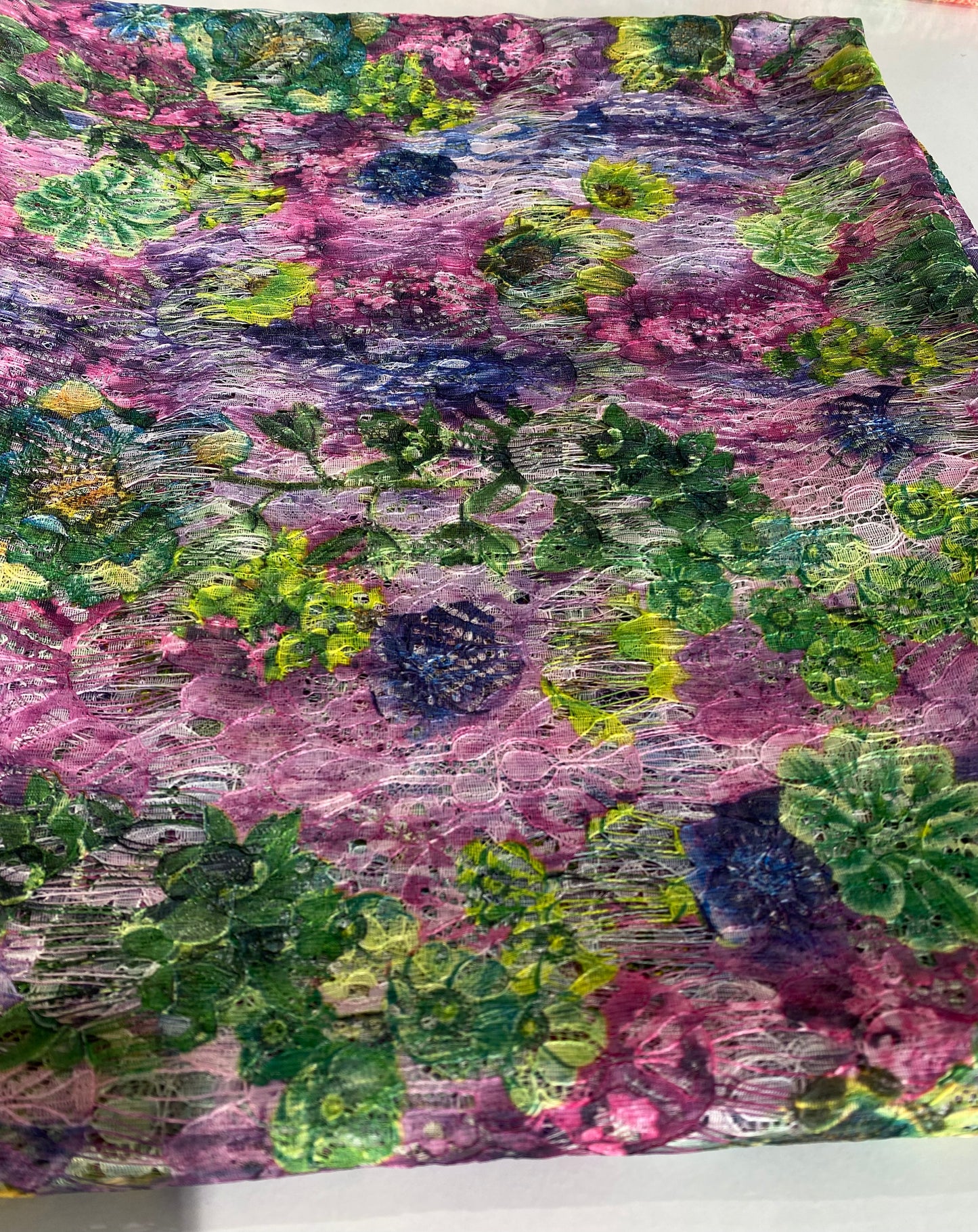 Multicolored Floral French Lace