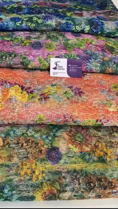 Multicolored Floral French Lace