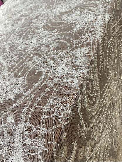 Beaded Chantily Lace