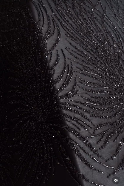 Black Beaded Lace