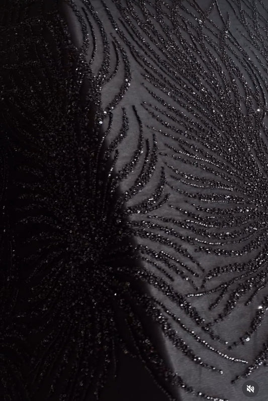 Black Beaded Lace