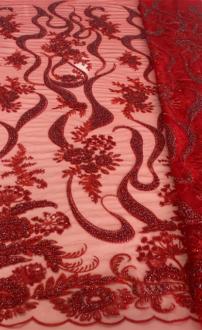 Red Beaded Lace