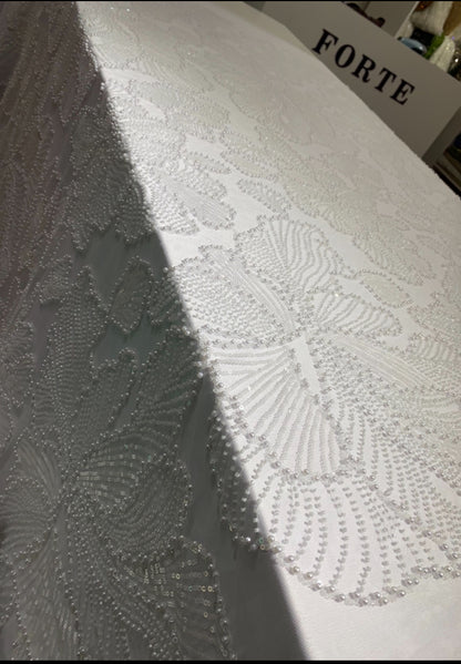 Pure White Beaded Lace