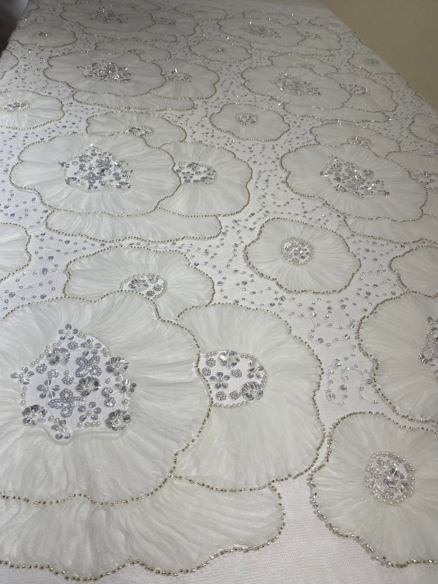 2D Crystal Beaded Lace