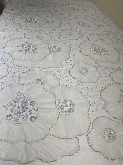 2D Crystal Beaded Lace