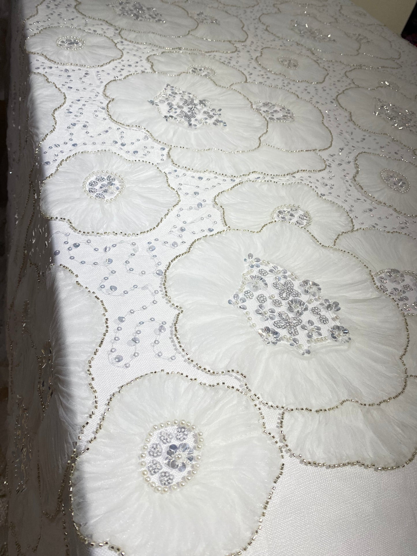2D Crystal Beaded Lace
