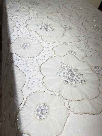 2D Crystal Beaded Lace