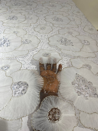 2D Crystal Beaded Lace