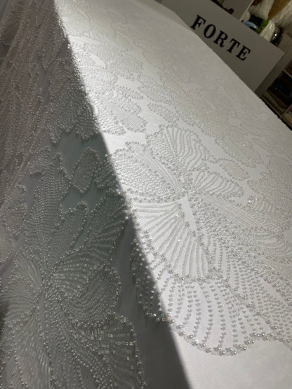 Pure White Beaded Lace