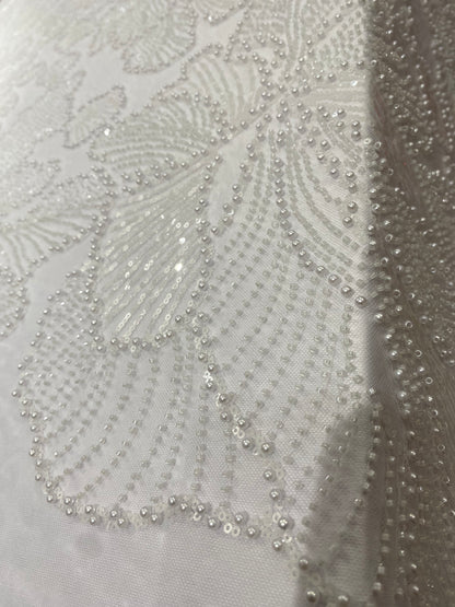 Pure White Beaded Lace