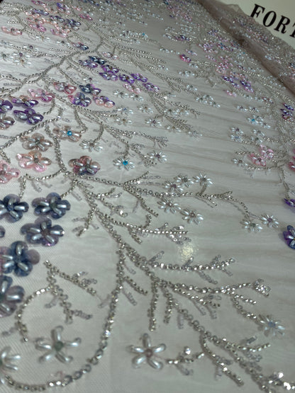 Multicolored Beaded Lace