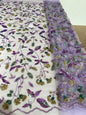 Lilac Embroidery Sequins Fabric