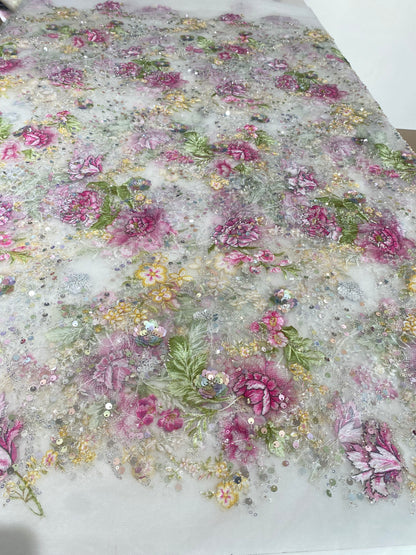 Multicolored Beaded Lace