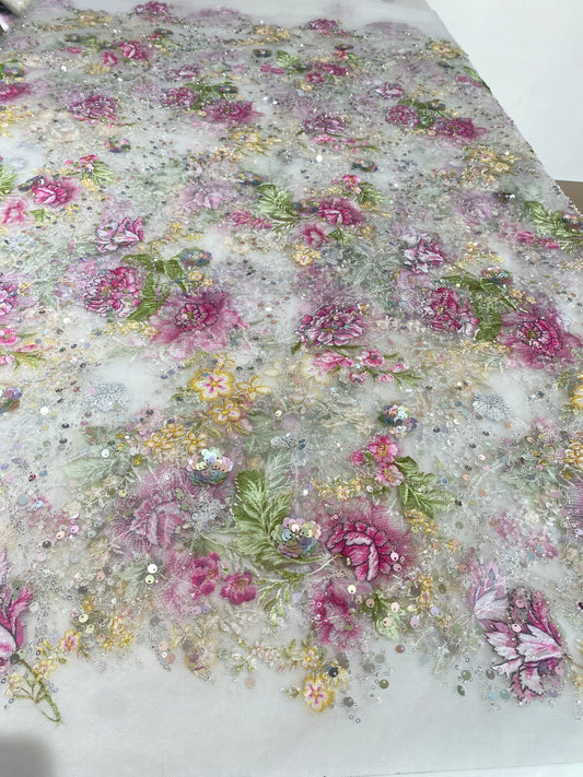 Multicolored Beaded Lace