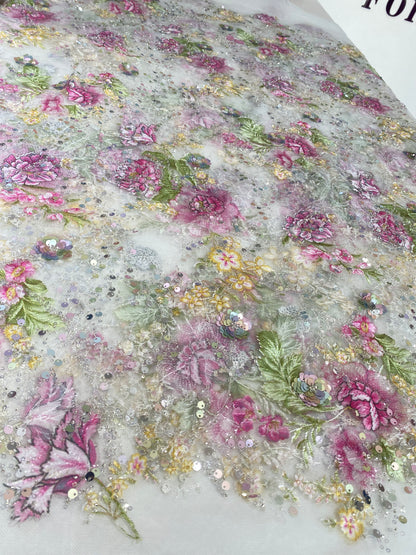 Multicolored Beaded Lace