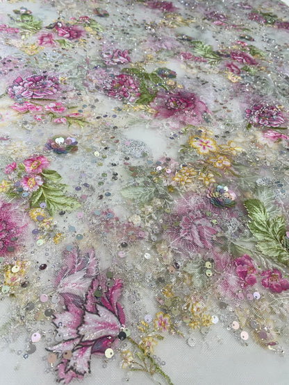 Multicolored Beaded Lace