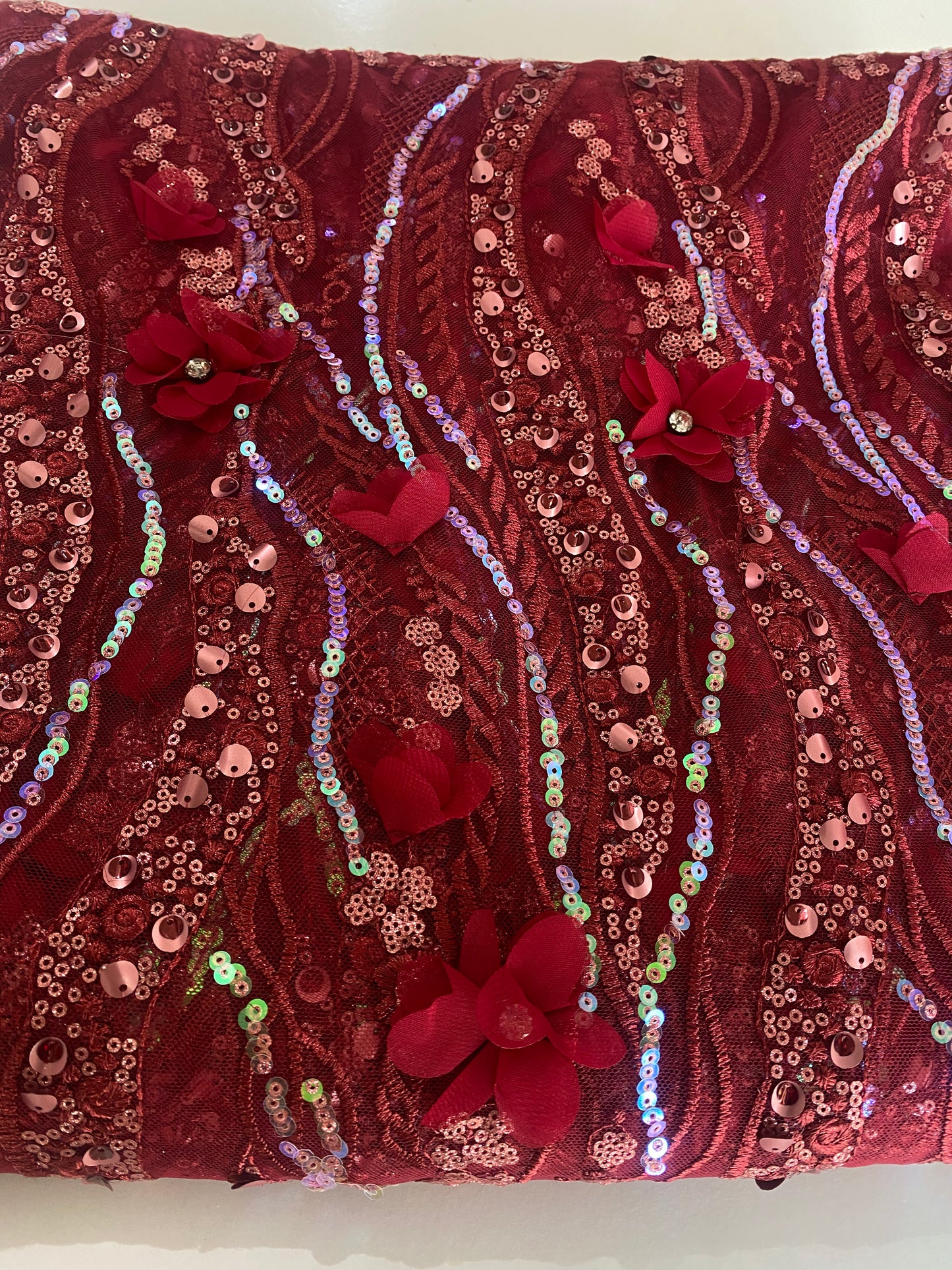 3D Embroidery Sequins Lace