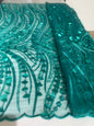 3D Green Sequins Lace