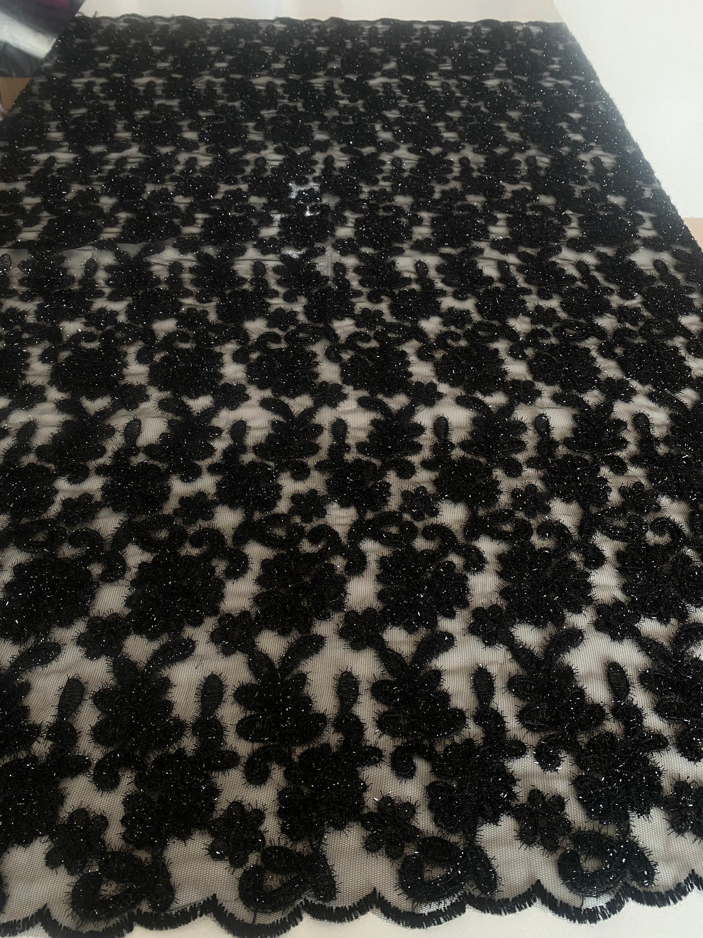 Embroidery Fur Fabric With Shimmer