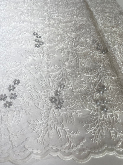 Embroidery Fabric With Sequins and Beads