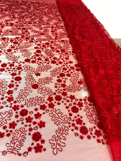 Red Beaded Lace