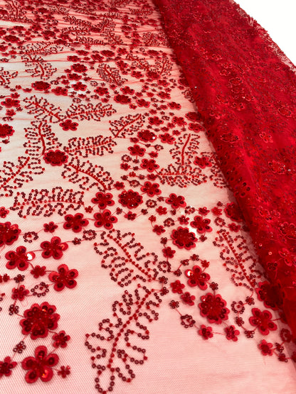 Red Beaded Lace