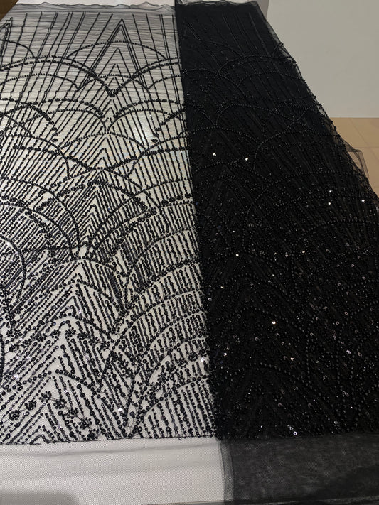 Black Beaded Lace