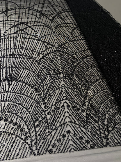 Black Beaded Lace