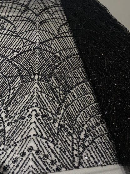 Black Beaded Lace
