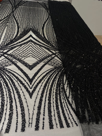 Black Beaded Lace